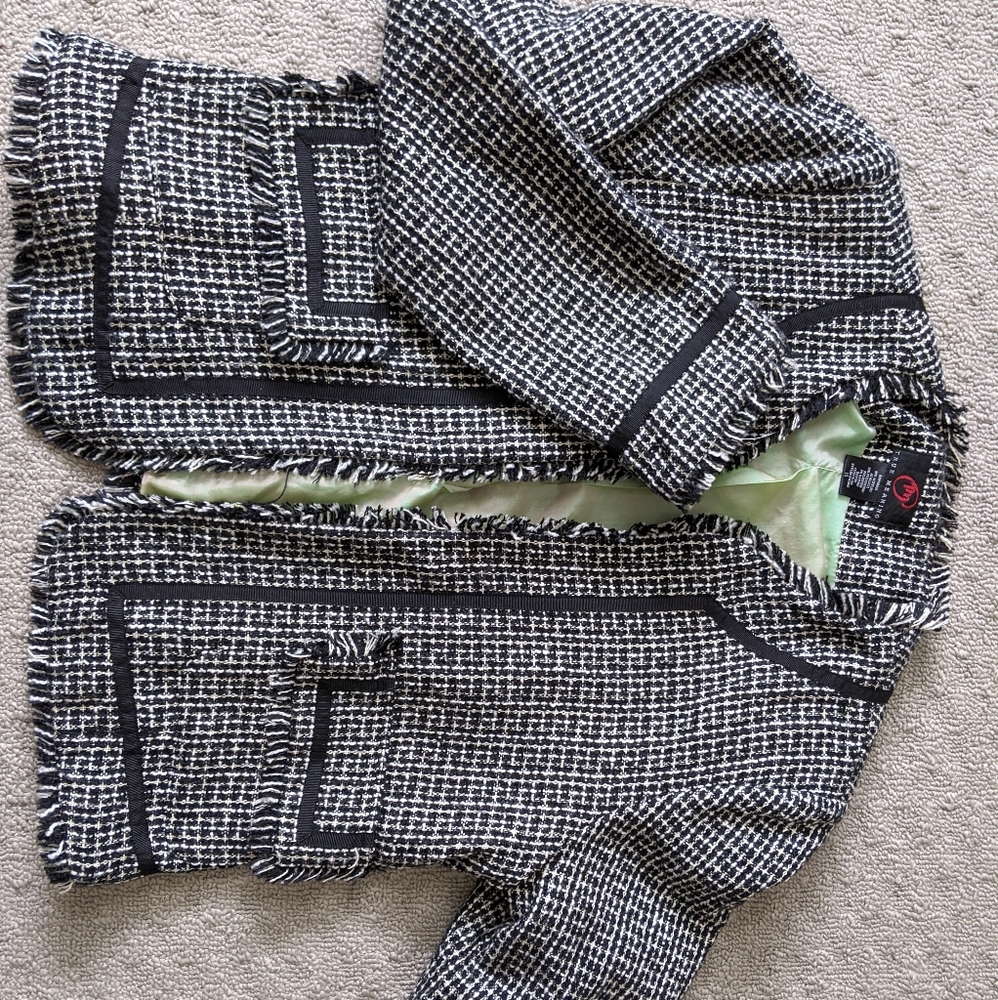 Black and White Tweed look Blazer